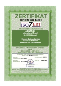 Airnergy Certificate Din-I-ISO-14001 Airnergy Certificate Din-I-ISO-14001